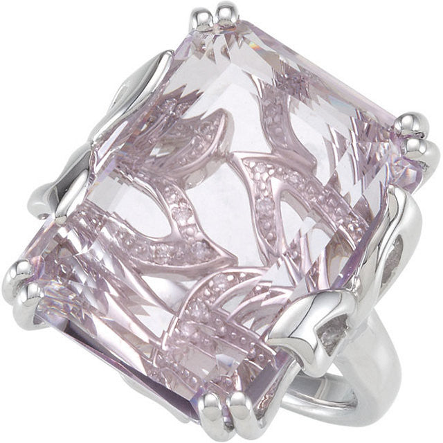 Ring > Quartz & Diamond > France > De > Rose > Genuine