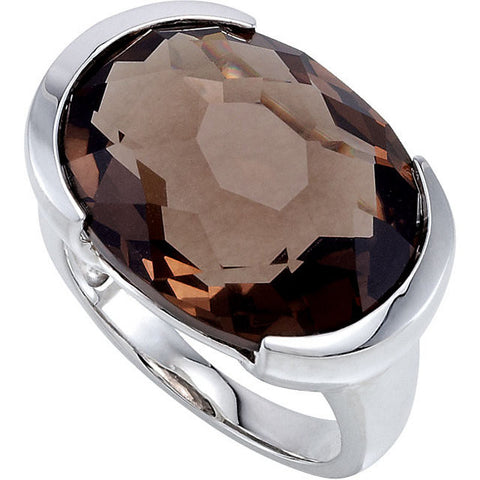 Ring > Quartz > Smoky > Checkerboard > Genuine
