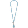 Sapphire > Genuine > with > Accented > Necklace > Aquamarine > Milky > Genuine