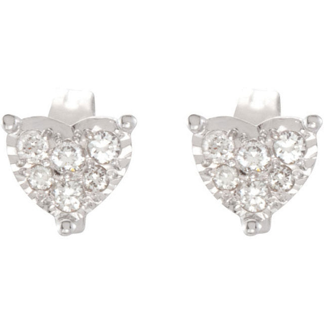 Earrings > Heart > Diamond > 1/6 CTW