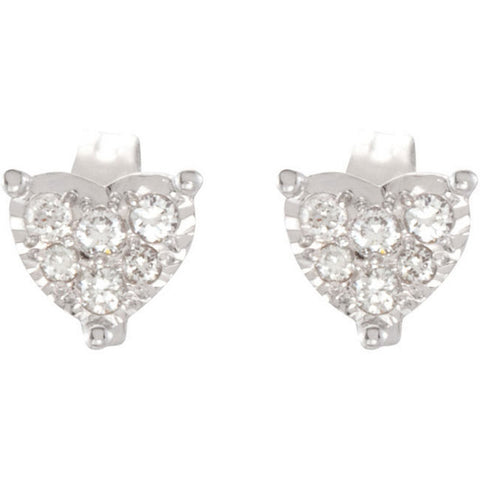 Earrings > Heart > Diamond > 1/6 CTW