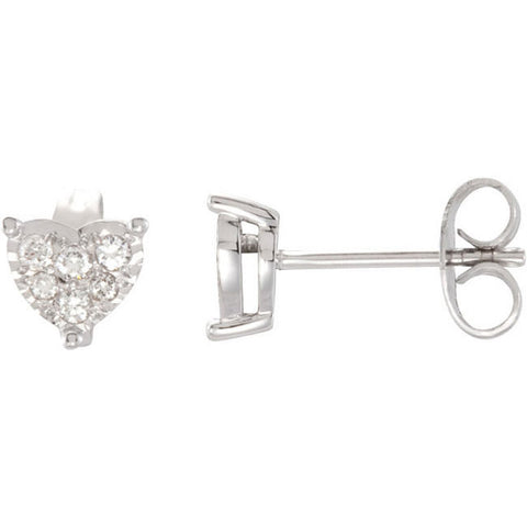 Earrings > Heart > Diamond > 1/6 CTW