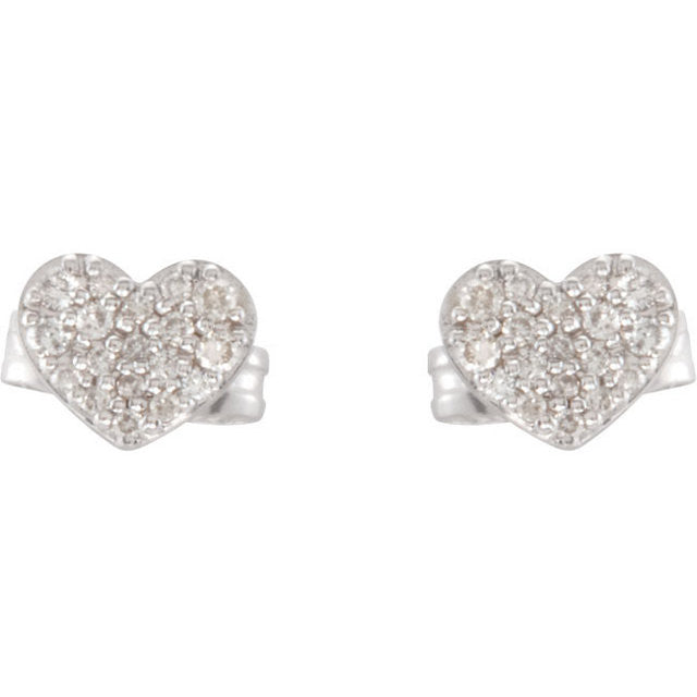 Earrings > Heart > Diamond > 1/6 CTW