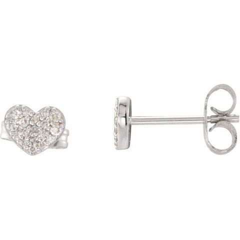 Earrings > Heart > Diamond > 1/6 CTW