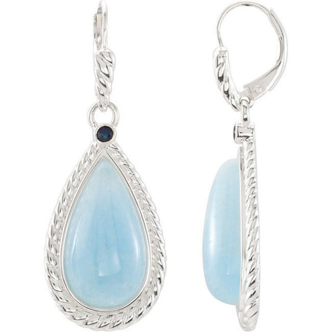 Earrings > Sapphire > Aquamarine & Blue > Milky