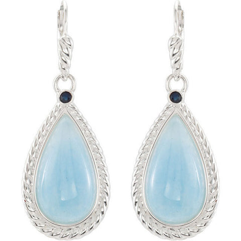 Earrings > Sapphire > Aquamarine & Blue > Milky