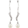 Earrings > Diamond > .07 CTW > & > Pearl > Cultured > Freshwater