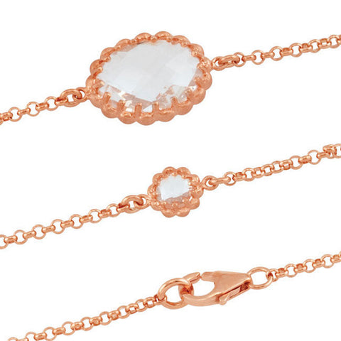 Necklace > Quartz > Clear > Checkerboard > Genuine > 36