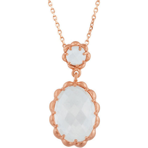 Necklace > Quartz > Clear > Checkerboard > Genuine > 18