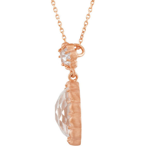 Necklace > Quartz > Clear > Checkerboard > Genuine > 18