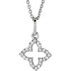Necklace > 16" > Cross > Diamond > Petite > .07 CTW