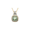 Necklace > Diamond > CTW > .White & Yellow > Green > 12x12mm > White & Yellow > 14kt