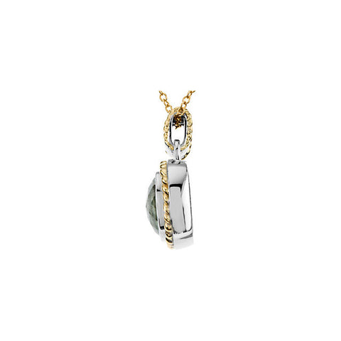Necklace > Diamond > CTW > .White & Yellow > Green > 12x12mm > White & Yellow > 14kt