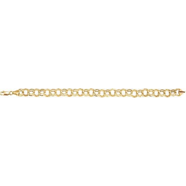 Bracelet > 7.25" > Charm > Link > Double > 5.7mm