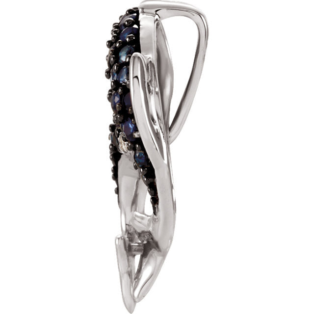 Pendant > Dolphin > Sapphire & Diamond > Genuine