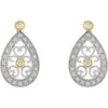 Earrings > Filigree > Diamond > 1/4 CTW > Two-Tone > 14kt