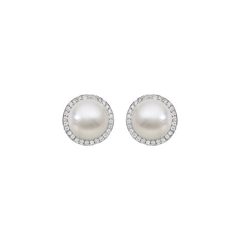Earrings > Diamond > CTW > 7/Pearl & 7 > Cultured > Sea > South > White > 18P