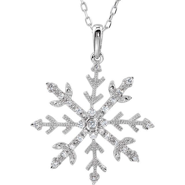 Necklace > 18" > Snowflake > Zirconia > Cubic