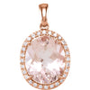 Pendant > Diamond > CTW > 1/Morganite & 1 > Oval > 12x10mm