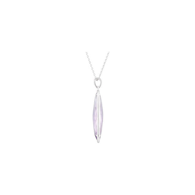 Necklace > 18" > Quartz > France > De > Rose > 30x12mm