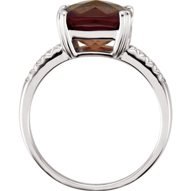 Ring > Quartz > Smoky > Diamond & 10x10mm > .08 CTW