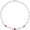 Necklace > Tourmaline & Diamond > Pink > Genuine