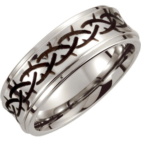Band > Design & Ridged > Laser > Black > 8mm