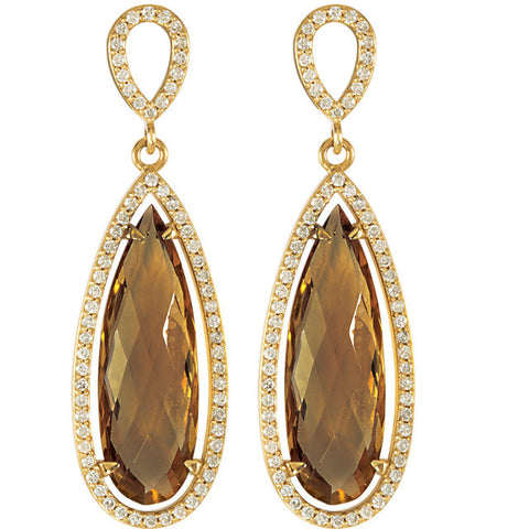 Earrings > Diamond > CTW > 3/Quartz & 3 > Honey