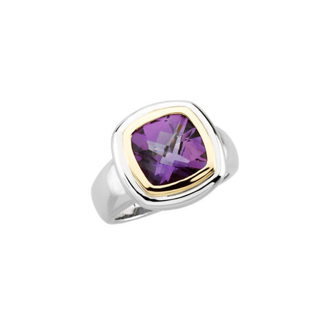 Ring > Amethyst > Checkerboard > Genuine
