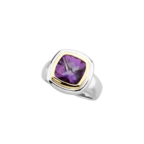 Ring > Amethyst > Checkerboard > Genuine