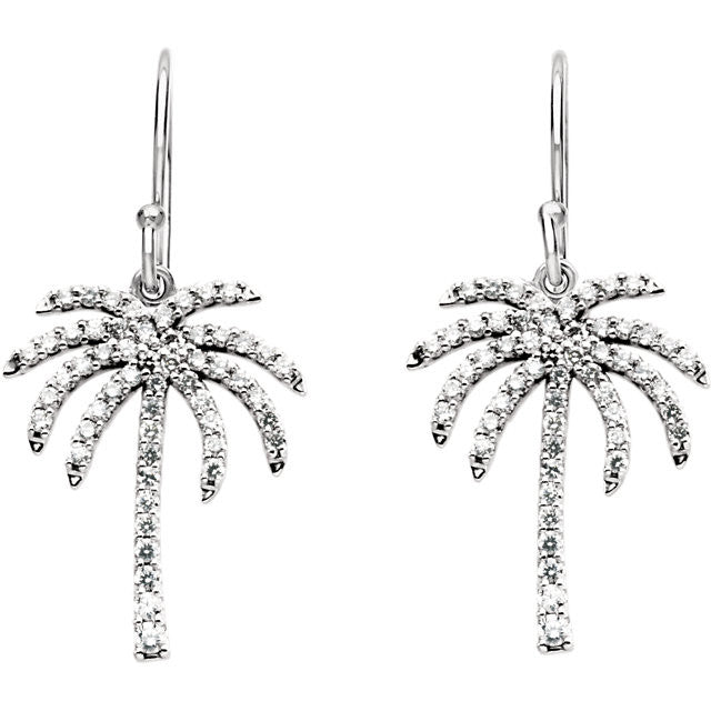 Earrings > Tree > Palm > Diamond > 1/2 CTW
