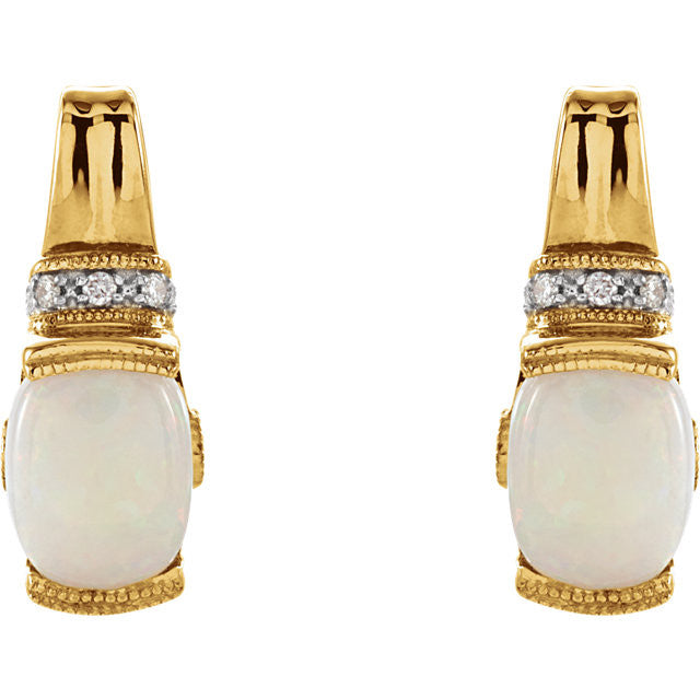 Earrings > Diamond > .05 CTW > & > Tourmaline > Pink > Opal, > Genuine