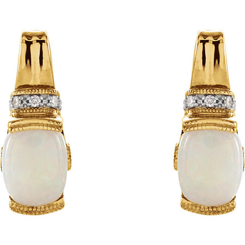 Earrings > Diamond > .05 CTW > & > Tourmaline > Pink > Opal, > Genuine