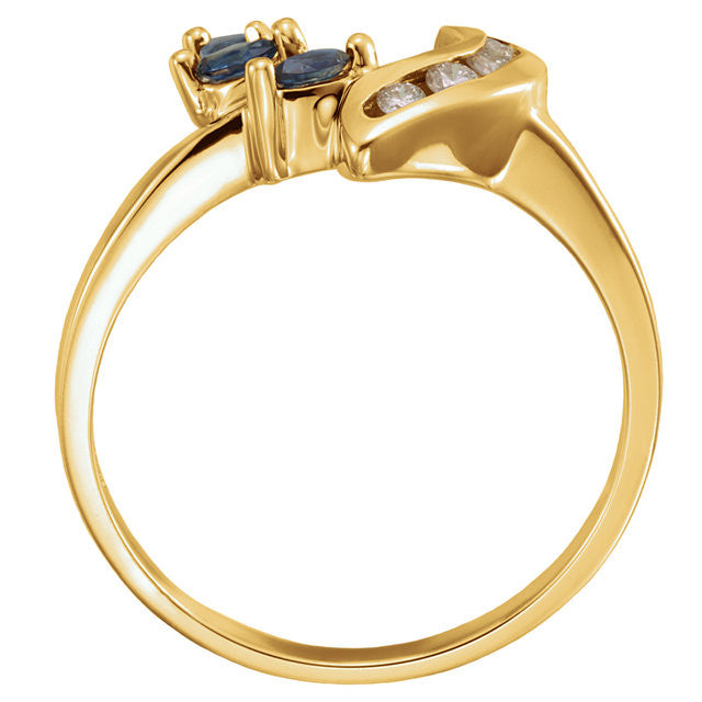 Ring > Diamond > .07 CTW > & > Sapphire
