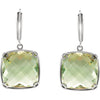 Earrings > Back > Lever > Quartz > Green > Genuine