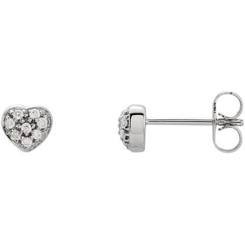 Earrings > Heart > Diamond > 1/10 CTW