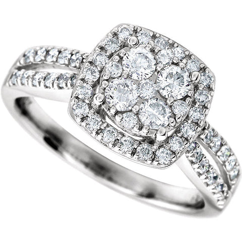 Ring > Engagement > Halo-Styled > Diamond > 3/4 CTW