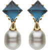 Earrings > Topaz > Blue > Pearl & London > Cultured > Sea > South > Aquarella®