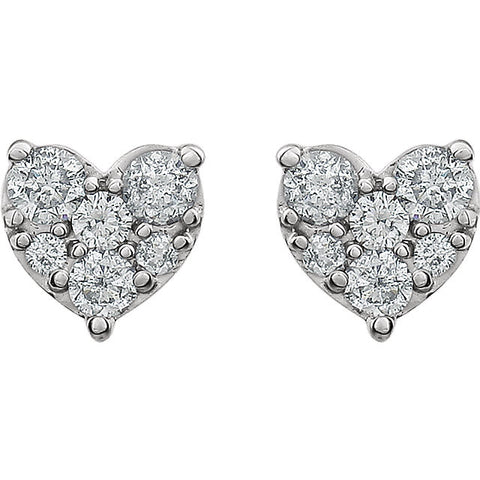 Earrings > Heart > Diamond > 3/8 CTW