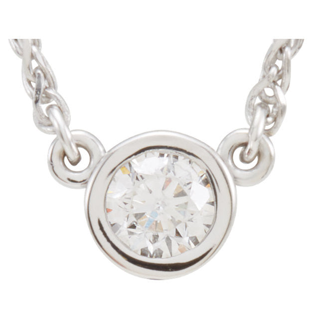 Necklace > 18" > Solitaire > Diamond > 1/4 CTW
