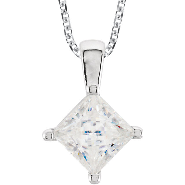 Necklace > 18" > Moissanite > Created > Brilliant > Forever > 5mm