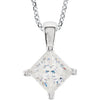 Necklace > 18" > Moissanite > Created > Brilliant > Forever > 5mm