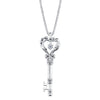 Necklace > 18" > Heart > Design > Key > Zirconia > Cubic > Love® > Universal