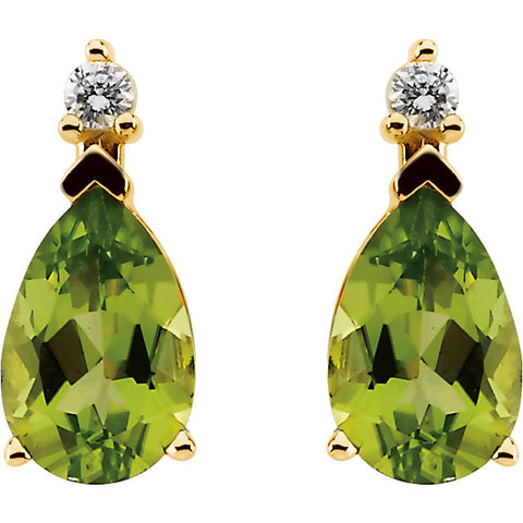 Earrings > Diamond > tw > ct > .08 > & > Peridot