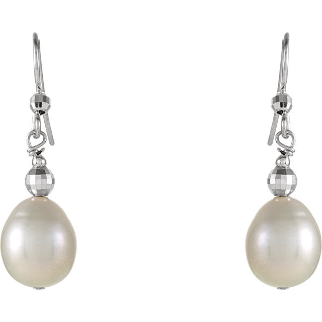 Earrings > Dangle > Pearl > Cultured > Freshwater > 10-11mm