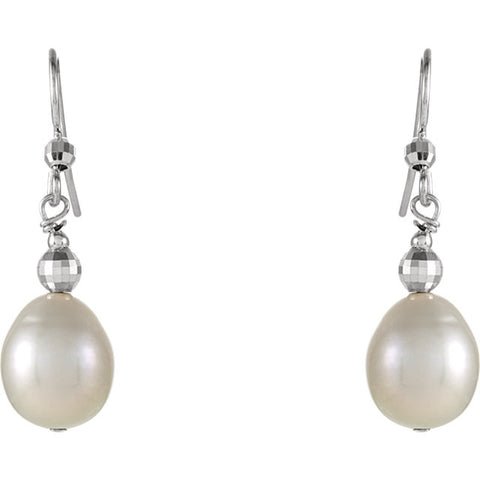 Earrings > Dangle > Pearl > Cultured > Freshwater > 10-11mm
