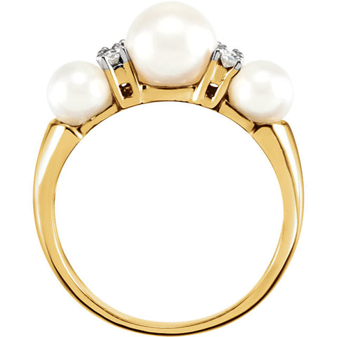 Ring > Pearl & Diamond > Cultured > Freshwater