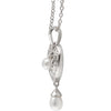 Necklace > 18" > Diamond > .02 CTW > & > Pearl > Cultured > Freshwater