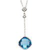 Necklace > Diamond > .04 CTW > & > Topaz > Blue > Swiss > Checkerboard
