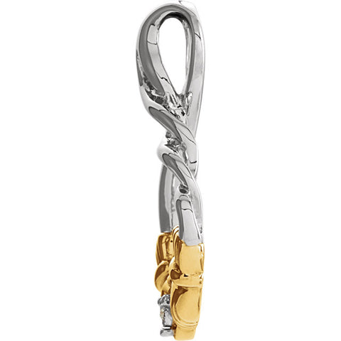 Rhodium > with > Pendant > Claddagh > Diamond > CT > .01